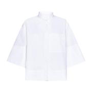 Jil Sander Vit Poplin Skjorta med Ståkrage White, Dam