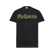 Alexander McQueen Grafiskt Tryck T-Shirt Black, Herr