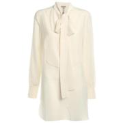 Burberry Vintage Pre-owned Silke toppar White, Dam