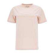 Maison Margiela Broderad Logga Revers T-shirt Pink, Dam