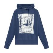 Versace Jeans Couture Tryckt sweatshirt Blue, Herr