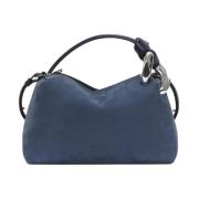 JW Anderson Marinblå Mocka Corner Bag Blue, Dam