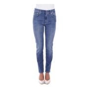 Dondup Slim Fit Denim Jeans med Logo Blue, Dam