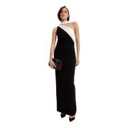 Roland Mouret Svartvit maxi klänning Black, Dam