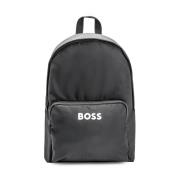 Hugo Boss Svart ryggsäck med ikoniskt logotyp Black, Unisex