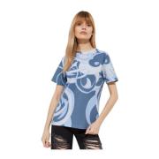 Kenzo Blå Grafisk T-shirt Snygg Modell Blue, Dam