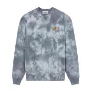 Kenzo Blå tie-dye sweatshirt med tigerlogo Blue, Herr