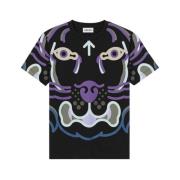 Kenzo Grafisk K-Tiger Löst T-shirt Black, Dam