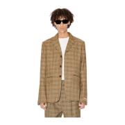 Kenzo Karamell Rutig Blazer Brown, Herr