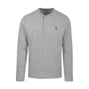 Ralph Lauren Grå Heather Långärmad Henley T-Shirt Gray, Herr