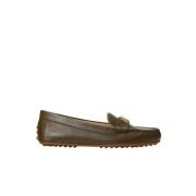 Ralph Lauren Leather Loafers Barnsbury med logga Green, Dam