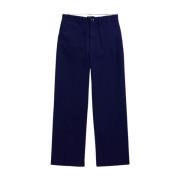 Ralph Lauren Navy Chino-byxor med vida ben Blue, Dam