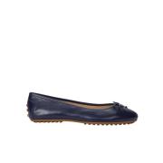 Ralph Lauren Navy Läder Ballerinaskor Blue, Dam