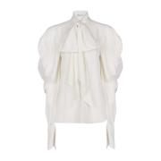 Nina Ricci Sidenskjorta med slips hals White, Dam