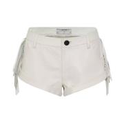 One Teaspoon Vita läderfransade shorts White, Dam