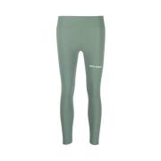 Palm Angels Gröna leggings med sidestripor Green, Dam