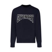 Givenchy Rundhalsstickat Blue, Herr