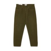 Amish Grön Corduroy Jeans med Fickor Green, Herr