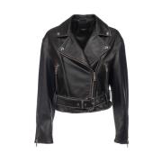 Max Mara Weekend Biker Skinnjacka med Dragkedjefickor Black, Dam