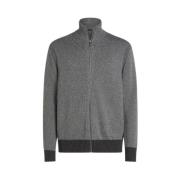 Tommy Hilfiger Zip Thru Mouline Sweater Gray, Herr