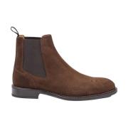 Testoni Venezia Chelsea English Suede Calf Brown, Herr