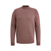 Cast Iron Bomullsblandning Mock Neck Tröja Brown, Herr