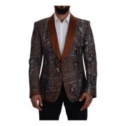 Dolce & Gabbana Apa Print Blazer Sicilia Stil Brown, Herr