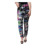 Dolce & Gabbana Multifärgad Splatter Paint Skinny Denim Jeans Multicol...