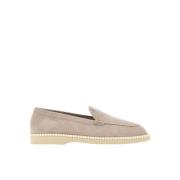 Hogan Sammet Läder Moccasins med Monogram Beige, Dam