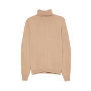 Ermanno Scervino Beige Turtleneck Sweater med Finstickad Beige, Dam