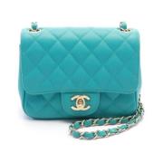 Chanel Vintage Pre-owned Laeder axelremsvskor Green, Dam