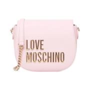 Moschino Rosa Axelväska med Gyllene Detaljer Pink, Dam