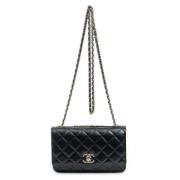 Chanel Vintage Pre-owned Laeder crossbodyvskor Black, Dam