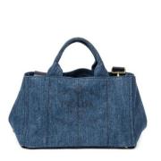 Prada Vintage Pre-owned Canvas prada-vskor Blue, Dam