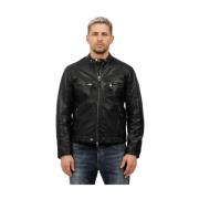 The Jack Leathers Läder bikerjacka Black, Herr