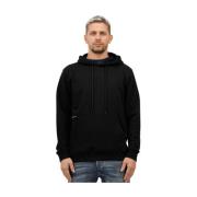 Dondup Hoodie med fronttryck och känguruficka Black, Dam