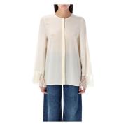 Chloé Silkeblus Kokosmjölk Beige, Dam