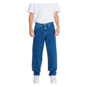 Replay Blå Plain Herr Jeans Dragkedja Knapp Blue, Herr