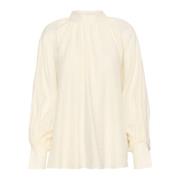 Soaked in Luxury Blus med puffärm Whisper White Beige, Dam