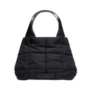 Aspesi Nylon Vadderad Shopper Väska Black, Dam