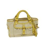 Celine Vintage Pre-owned Canvas handvskor Beige, Dam