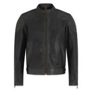 Belstaff Svart Läder Legacy Jacka Black, Herr