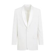 Givenchy Vit Jacka med Satin Revers White, Herr