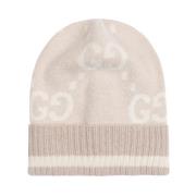 Gucci Kashmir Jacquard Hatt Nude & Neutrals Beige, Dam