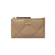 Tory Burch Diamant Quilt Dragkedja Kortfodral - Taupe Ek Beige, Dam