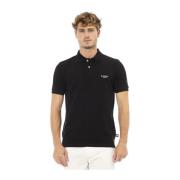 Baldinini Broderad Polo T-shirts Kortärmad Black, Herr