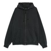 Maison Margiela Grå Logo Broderad Hoodie Gray, Herr