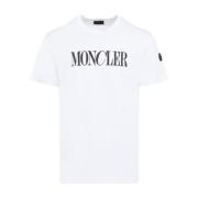 Moncler Vit T-shirt för män White, Herr