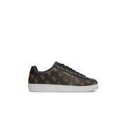 Guess Monogram PU läder sneakers - Brun Brown, Herr