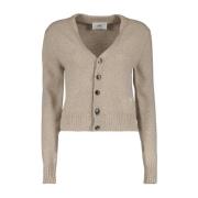 Ami Paris V-ringad Långärmad Kashmir Cardigan Beige, Dam